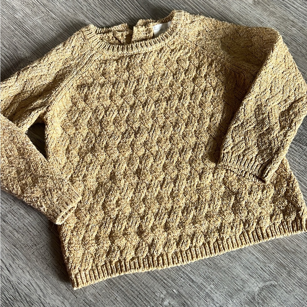 Quincy Mae Textured Knit Sweater in Mustard